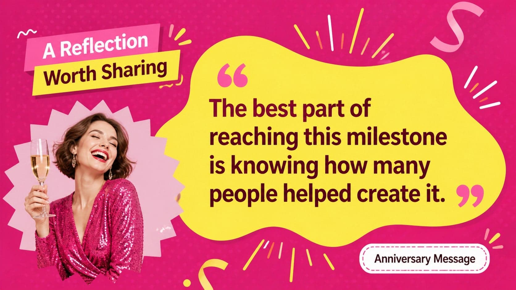 Milestone quote slide featuring a reflection on fifteen years of shared progress.