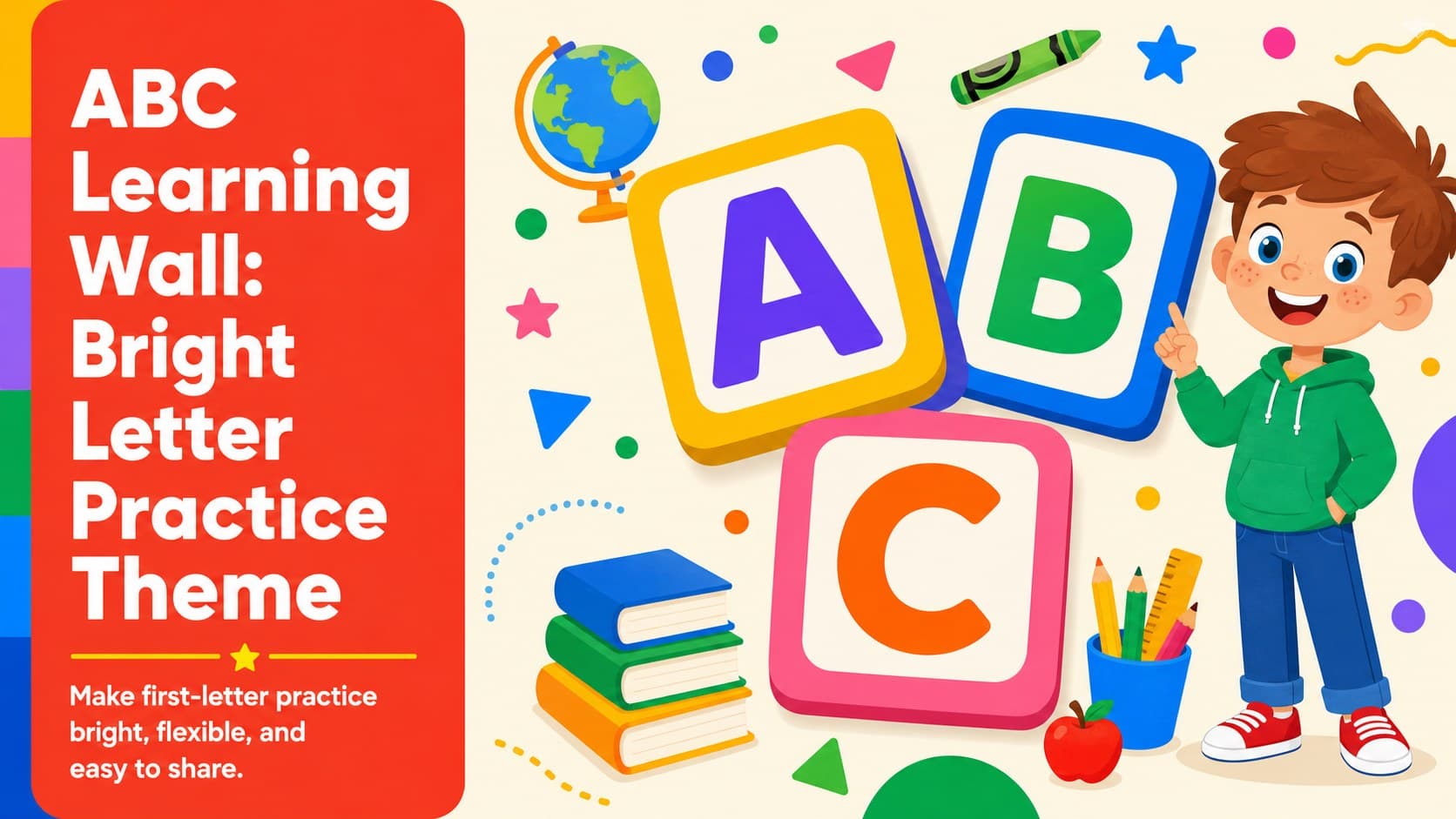 ABC Learning Wall: Bright Letter Practice Theme preview