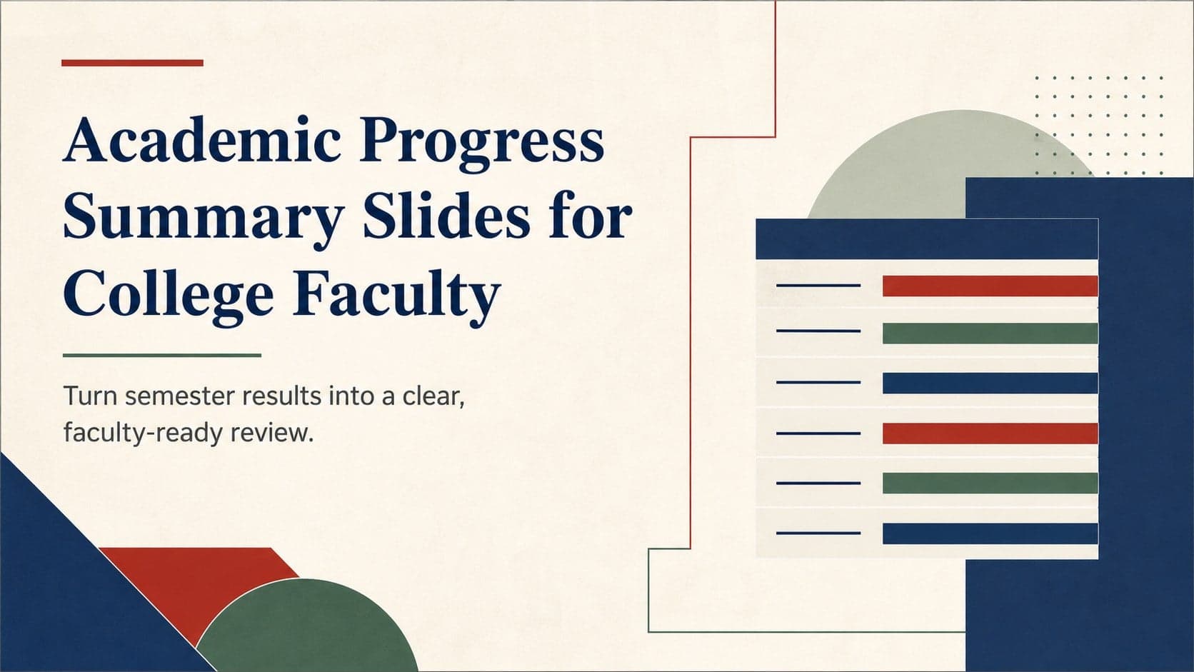 Academic Progress Summary Slides for College Faculty preview