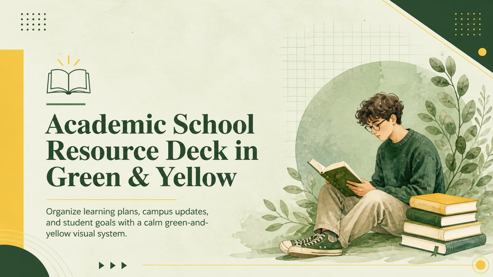 Academic School Resource Deck in Green & Yellow preview