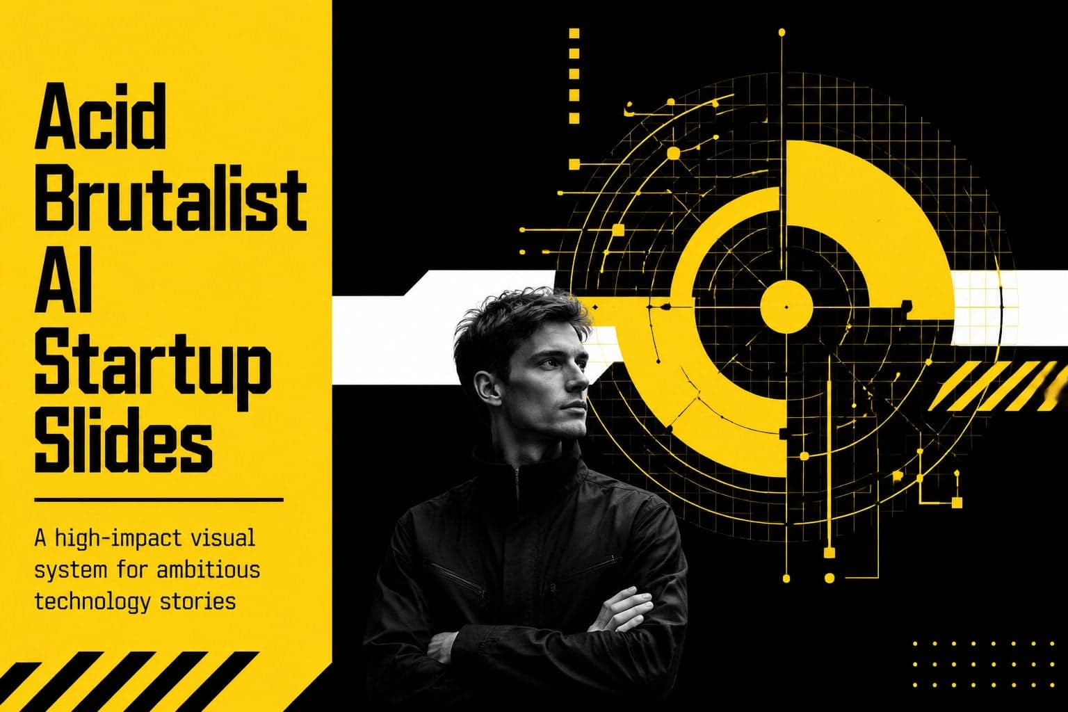 Acid Brutalist AI Startup Slides preview