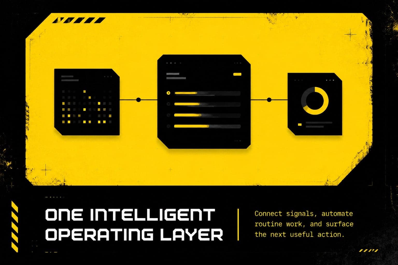 Solution slide presenting an AI platform as a faster operating layer for teams.