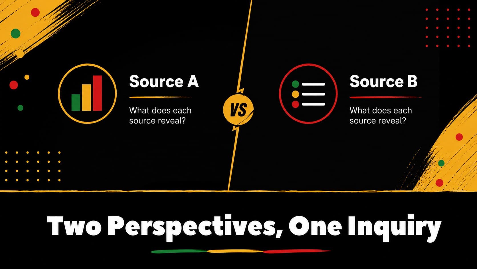 Comparison slide contrasting historical perspectives with editable black history classroom slides.