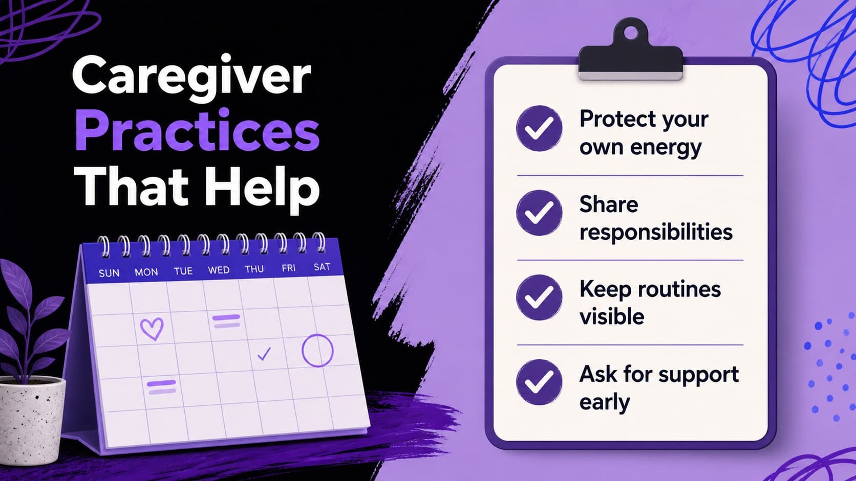 Caregiver guidance slide with practical reminders for planning and supporting daily memory care.