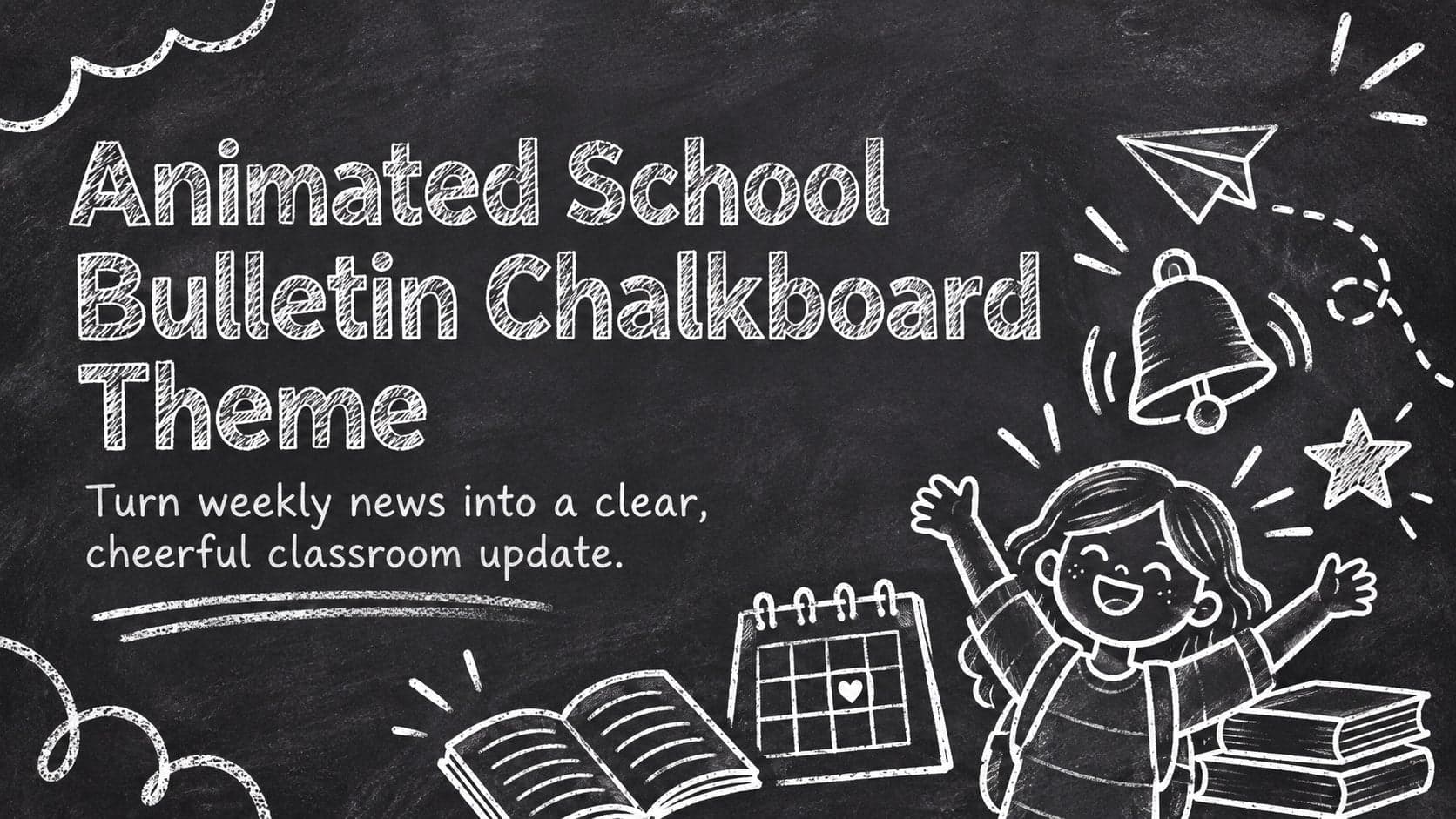 Animated School Bulletin Chalkboard Theme preview