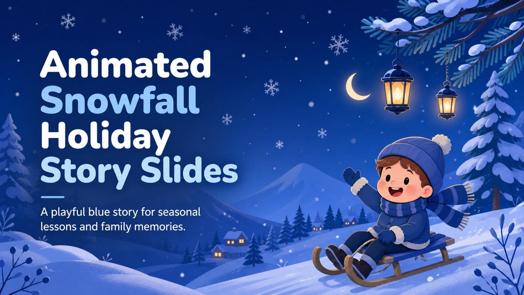 Animated Snowfall Holiday Story Slides preview