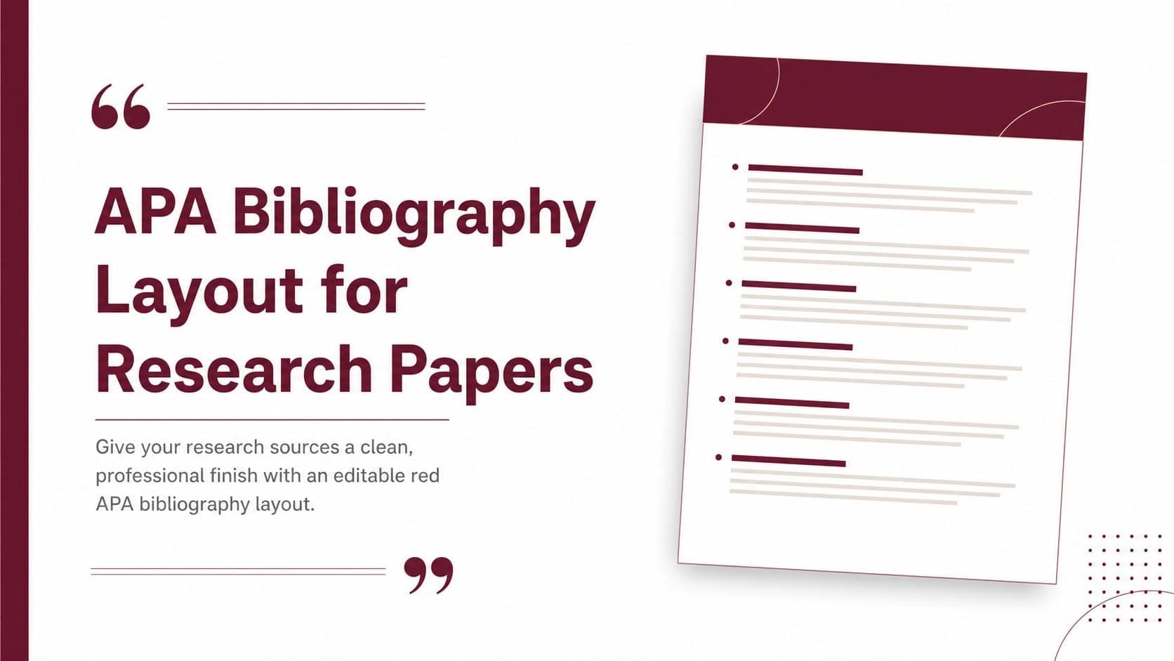 APA Bibliography Layout for Research Papers preview
