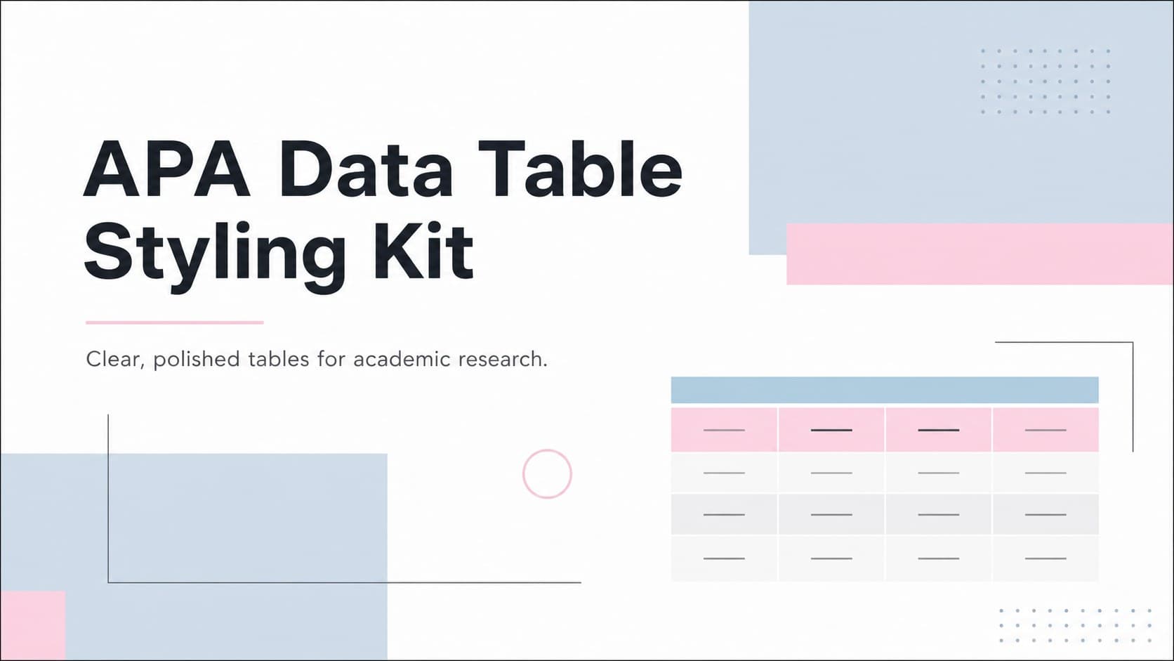 APA Data Table Styling Kit preview