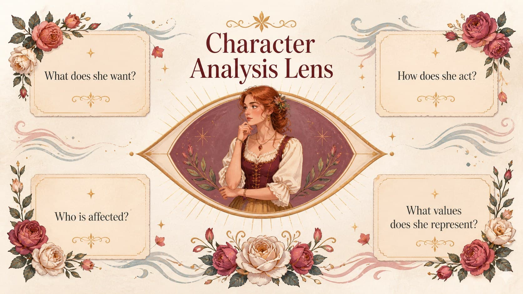Character analysis framework for discussing Aphrodite in a mythology lesson.