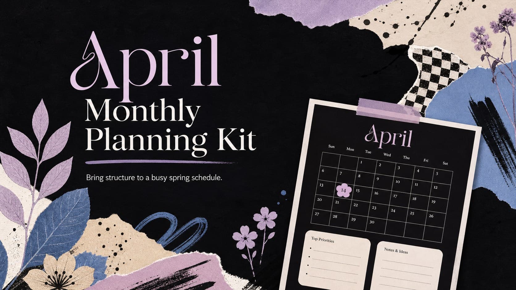 April Monthly Planning Kit preview