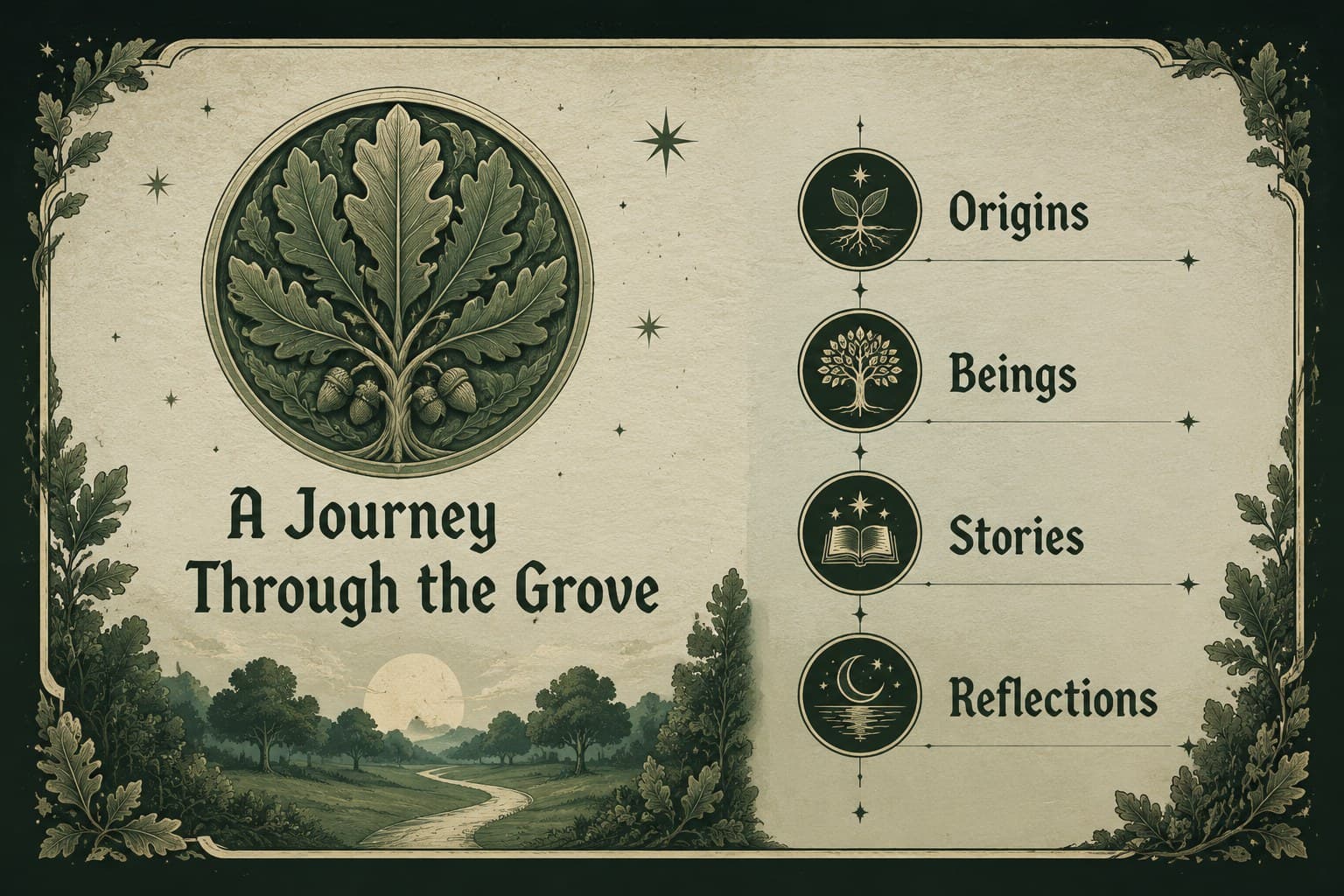 Agenda slide outlining the chapters of an illustrated Asian mythology lesson presentation.