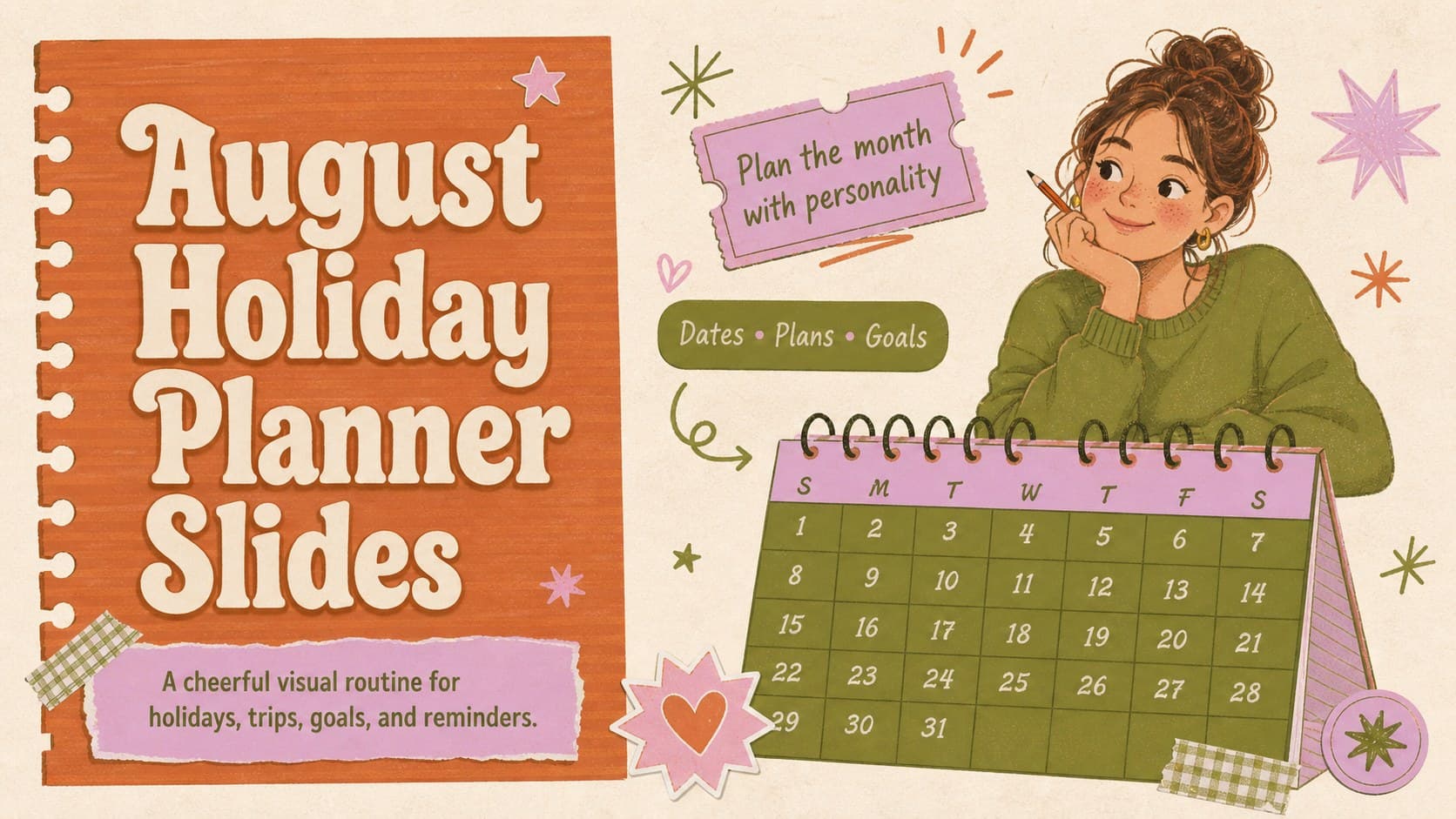 August Holiday Planner Slides preview