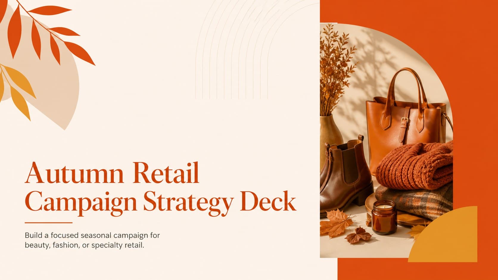 Cover of the Autumn Retail Campaign Strategy Deck with modern orange geometric styling.