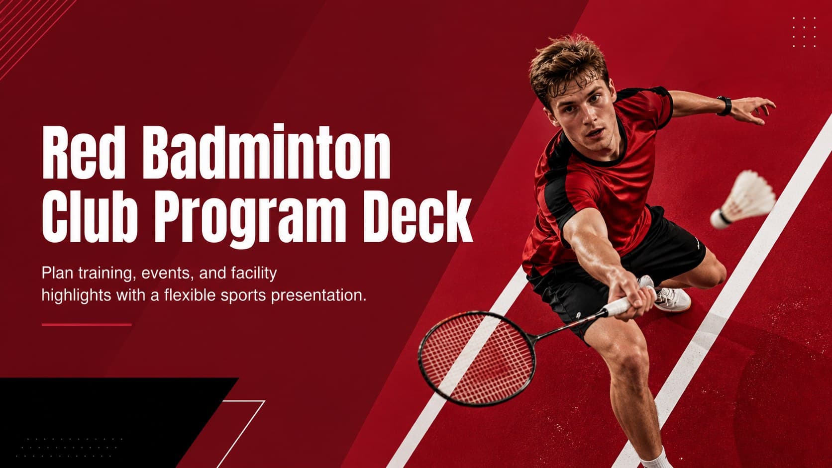 Red Badminton Club Program Deck preview
