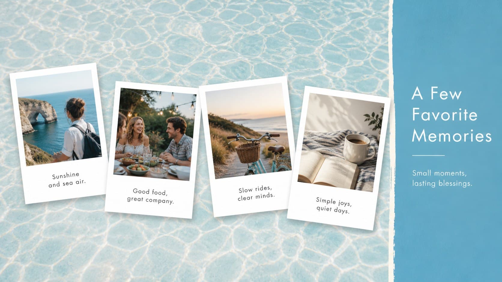 Photo collage slide displaying joyful family memories for an editable baptism confirmation presentation.