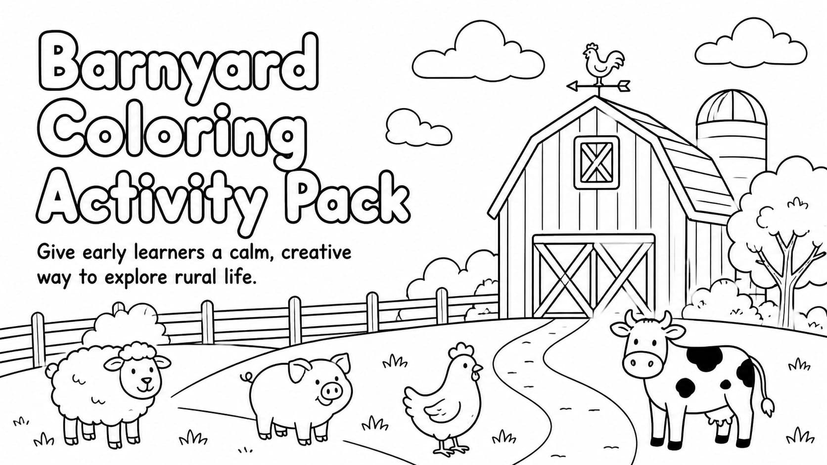 Barnyard Coloring Activity Pack preview
