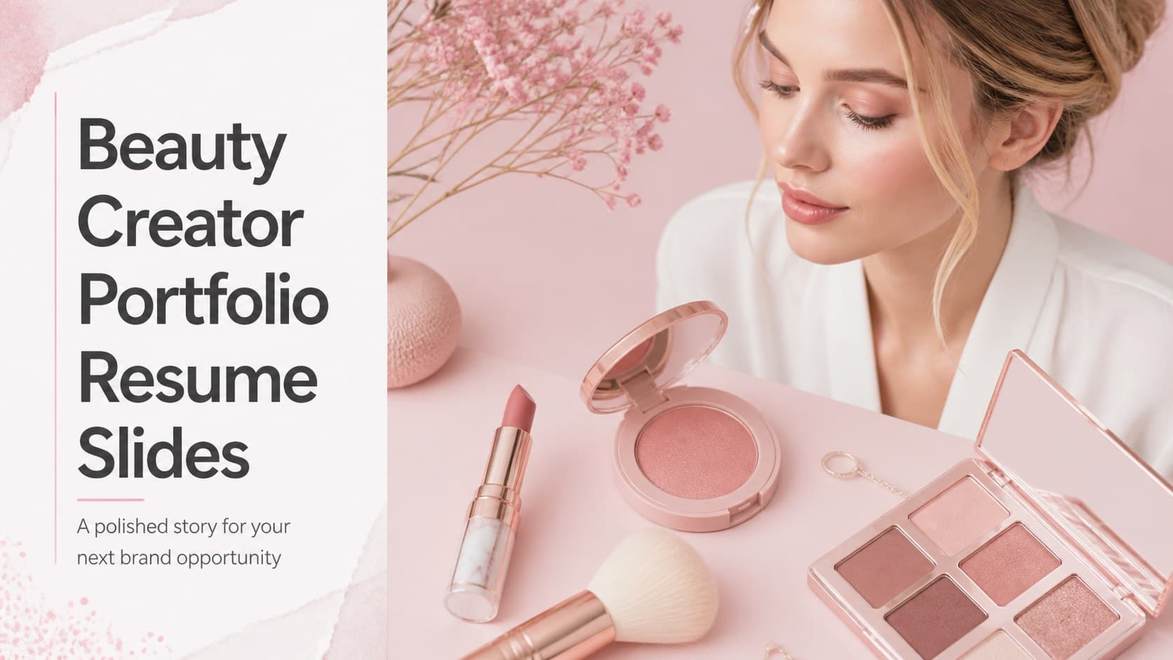 Beauty Creator Portfolio Resume Slides preview