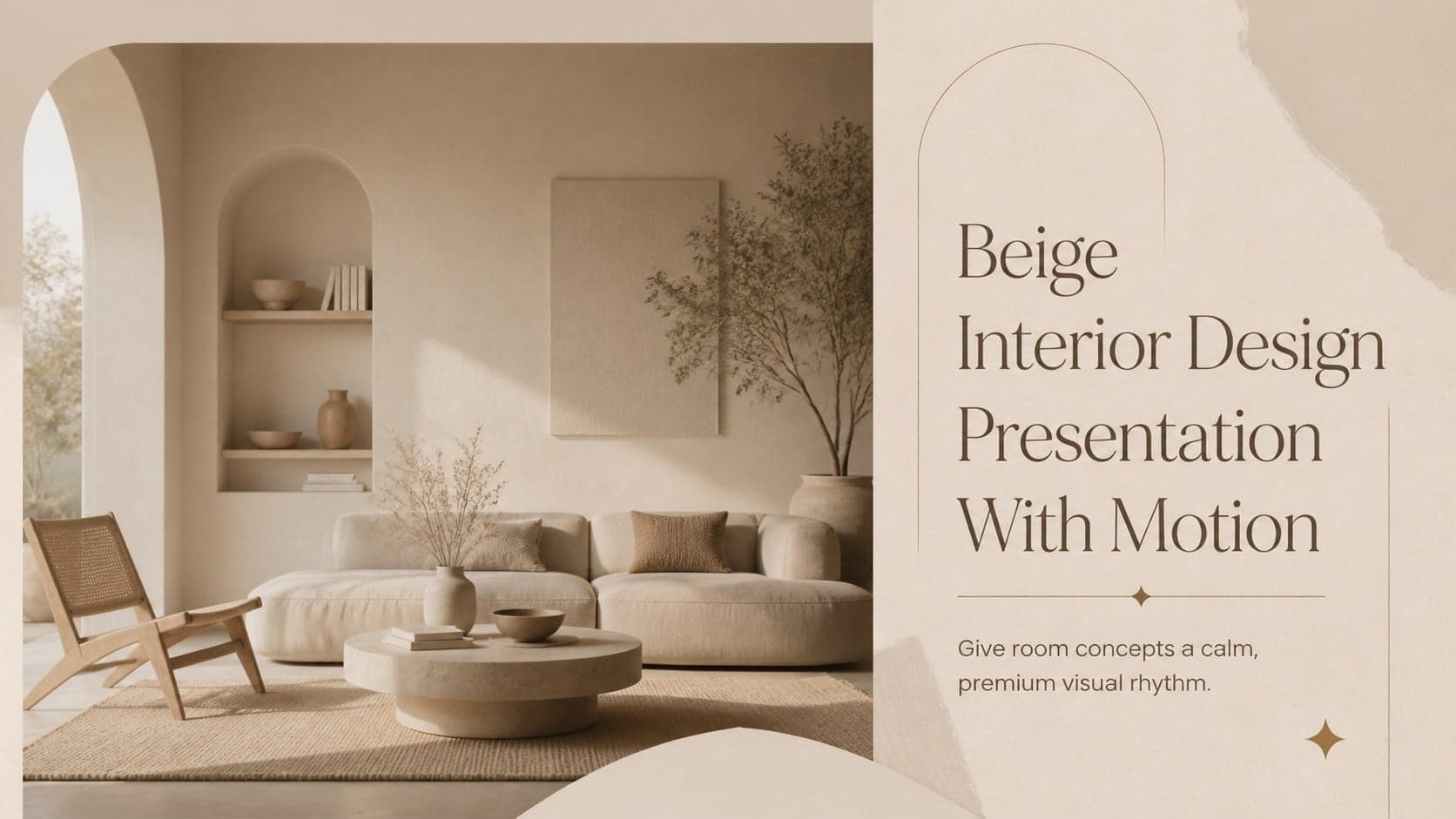 Beige Interior Design Presentation With Motion preview
