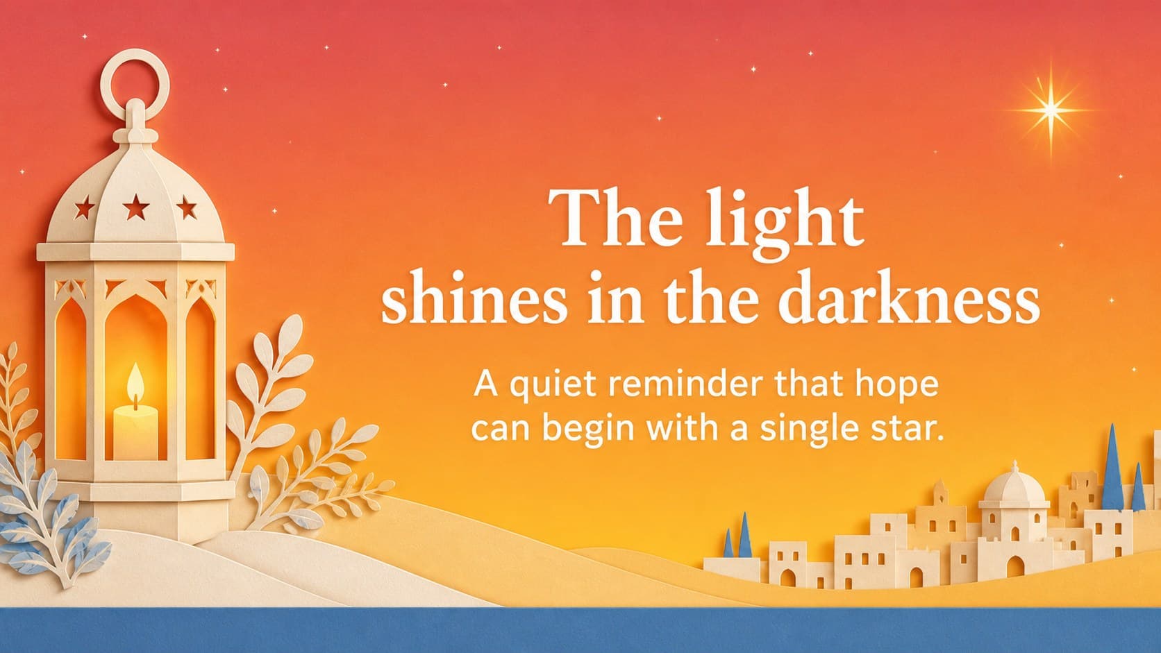 Quote slide featuring a seasonal reflection in a handcrafted blue Christmas presentation style.