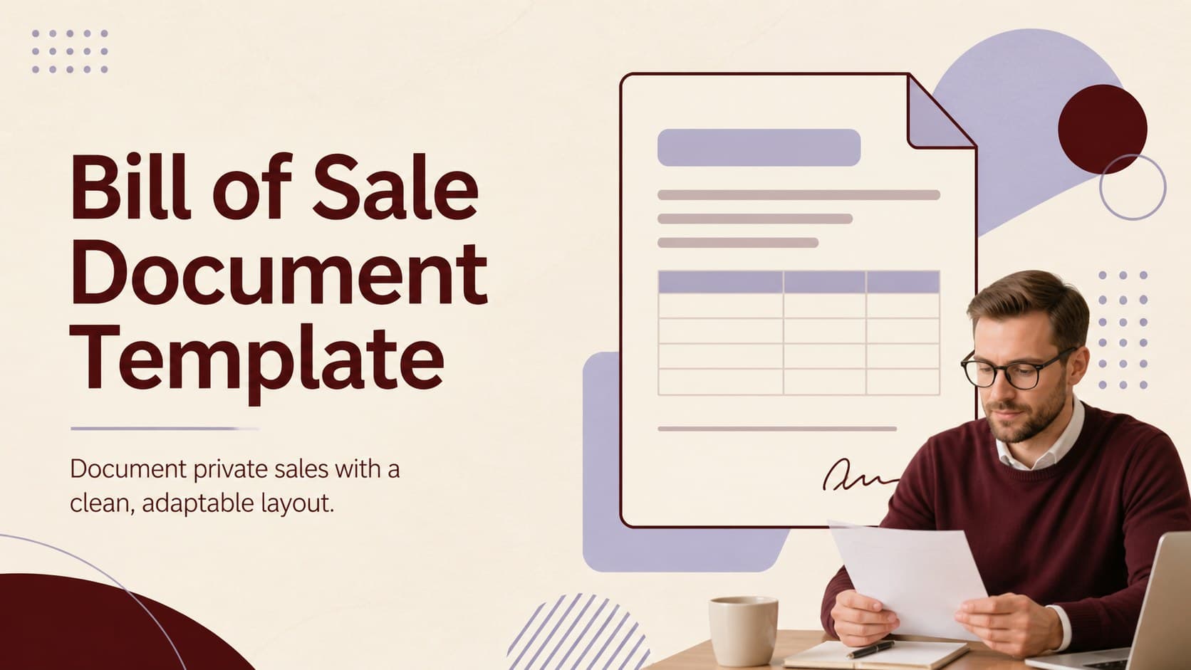 Bill of Sale Document Template preview