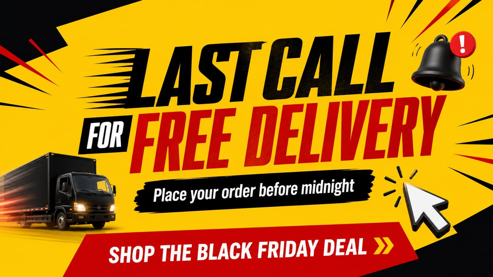 Limited-time Black Friday delivery offer closing slide with a prominent shop-now call to action.