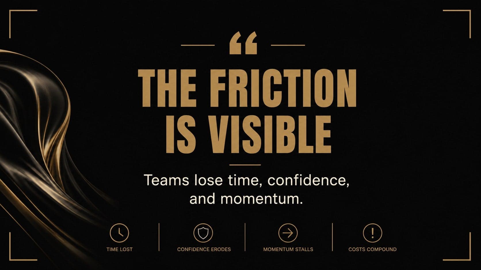 Customer problem slide showing a focused pain-point statement for an investor presentation.