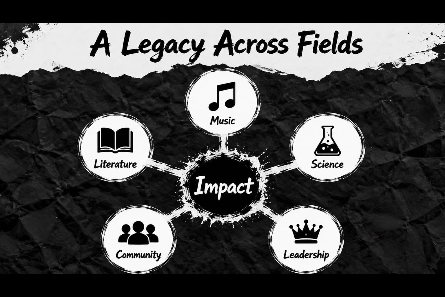 Infographic slide mapping cultural contributions for a black history workplace presentation.
