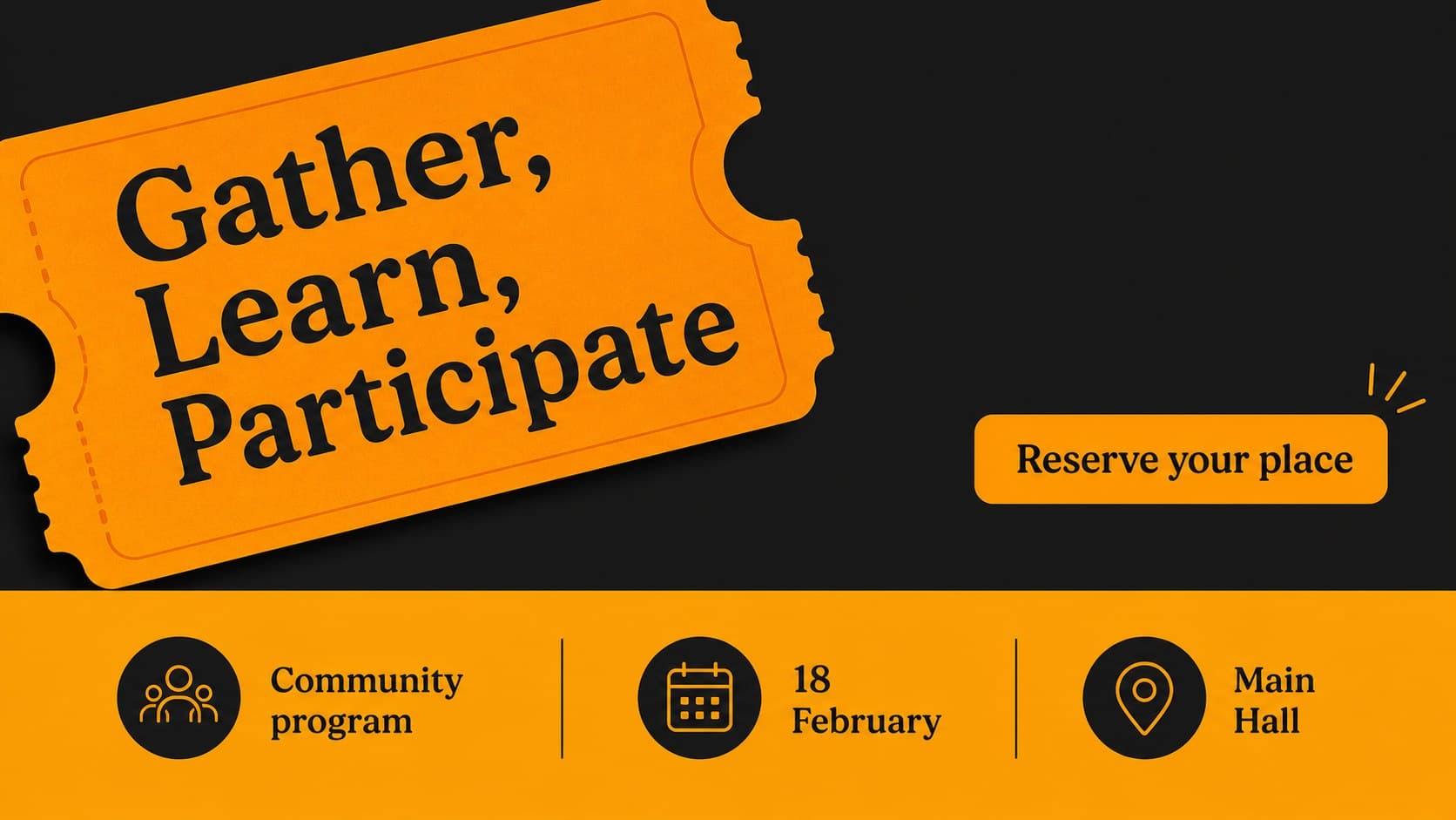 Black history event promotion slide with an editable date, venue, and registration call to action.