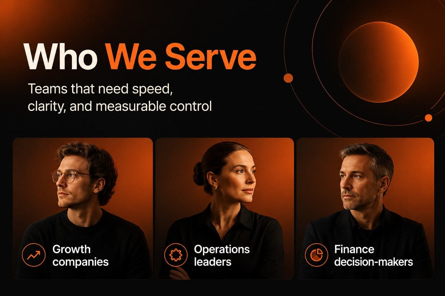 Target audience slide showing customer segments for a modern investor presentation theme.