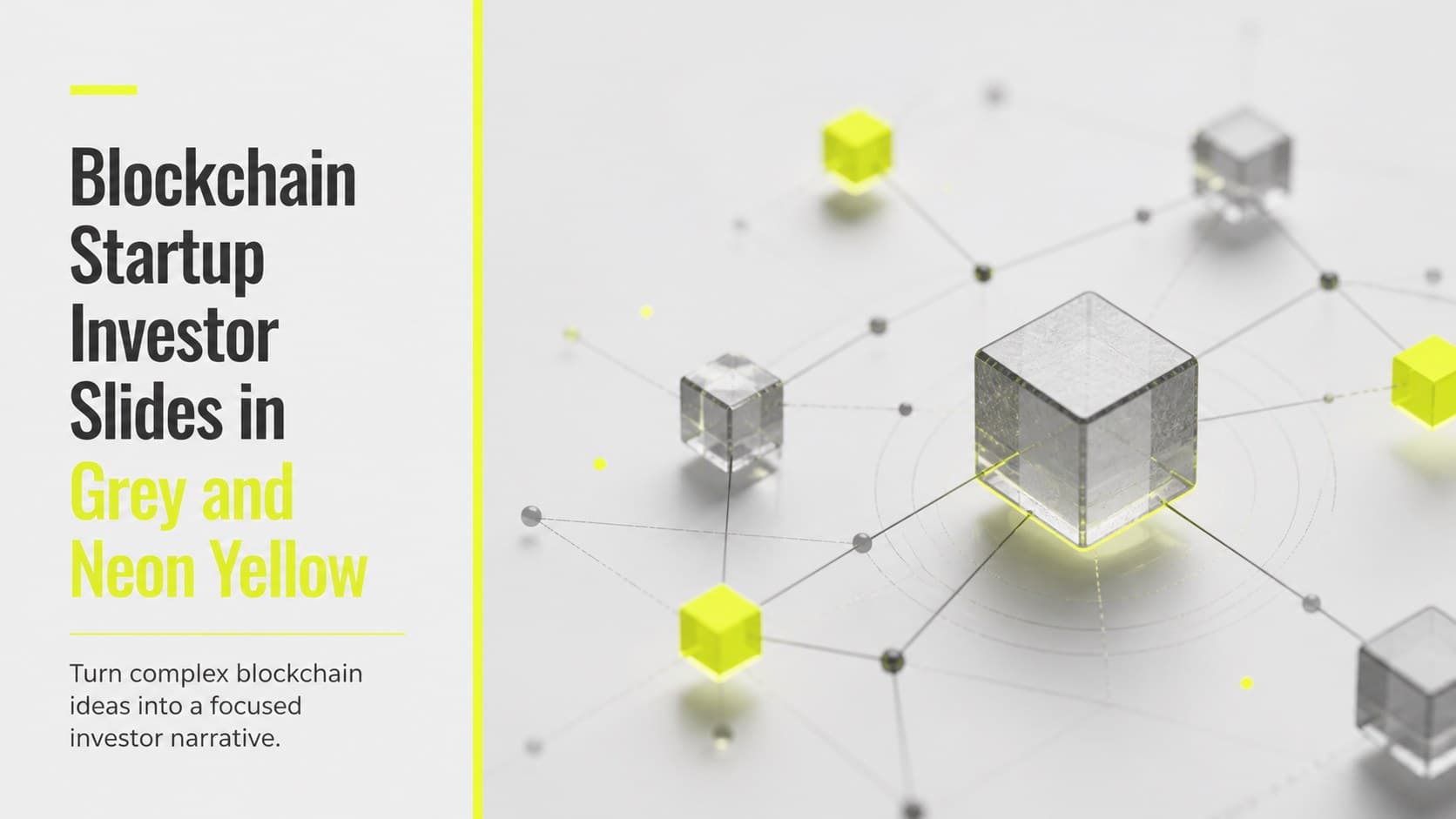 Blockchain Startup Investor Slides in Grey and Neon Yellow preview