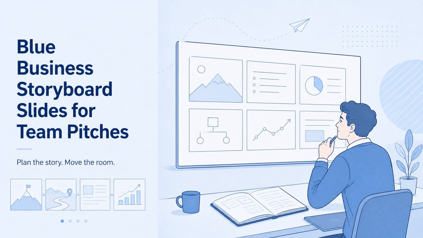 Blue Business Storyboard Slides for Team Pitches preview