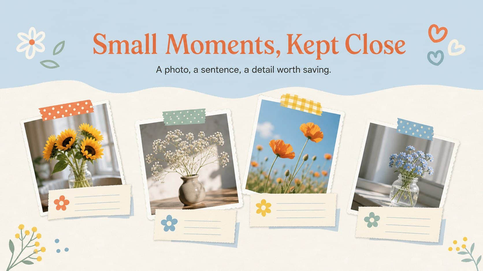 Editable journaling slides layout for collecting favorite moments and personal memories.
