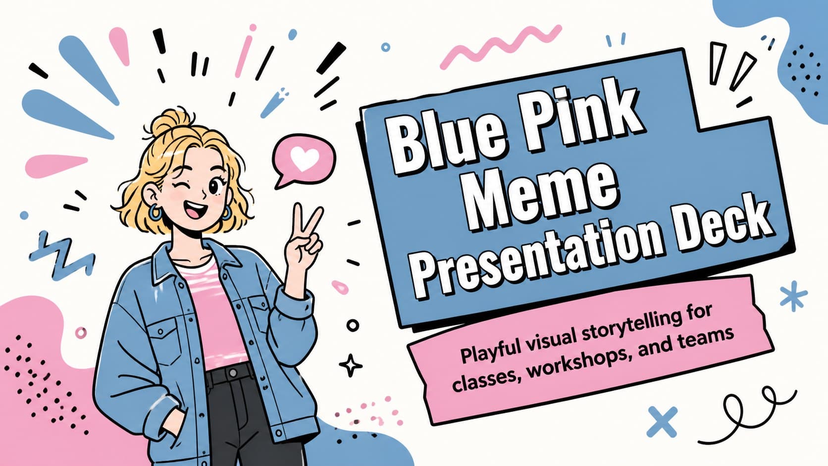 Blue Pink Meme Presentation Deck preview