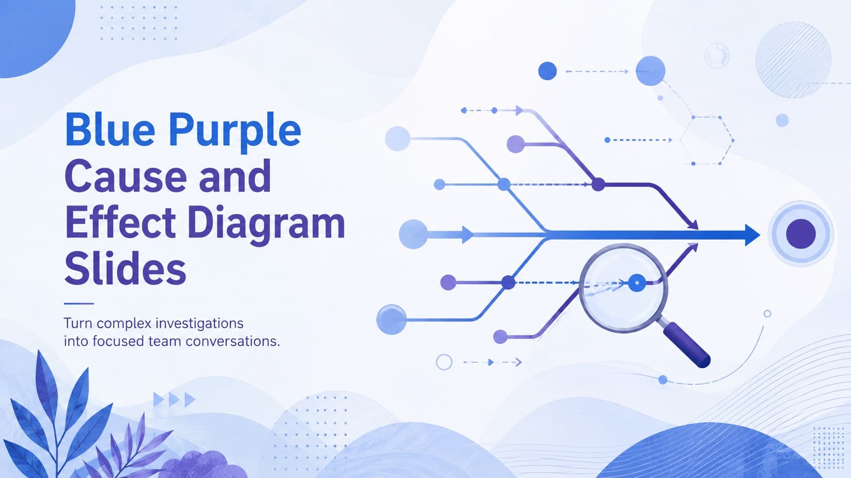 Blue Purple Cause and Effect Diagram Slides preview