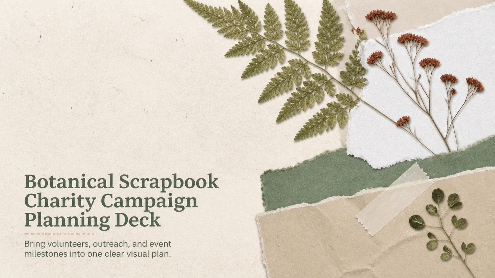 Botanical Scrapbook Charity Campaign Planning Deck preview