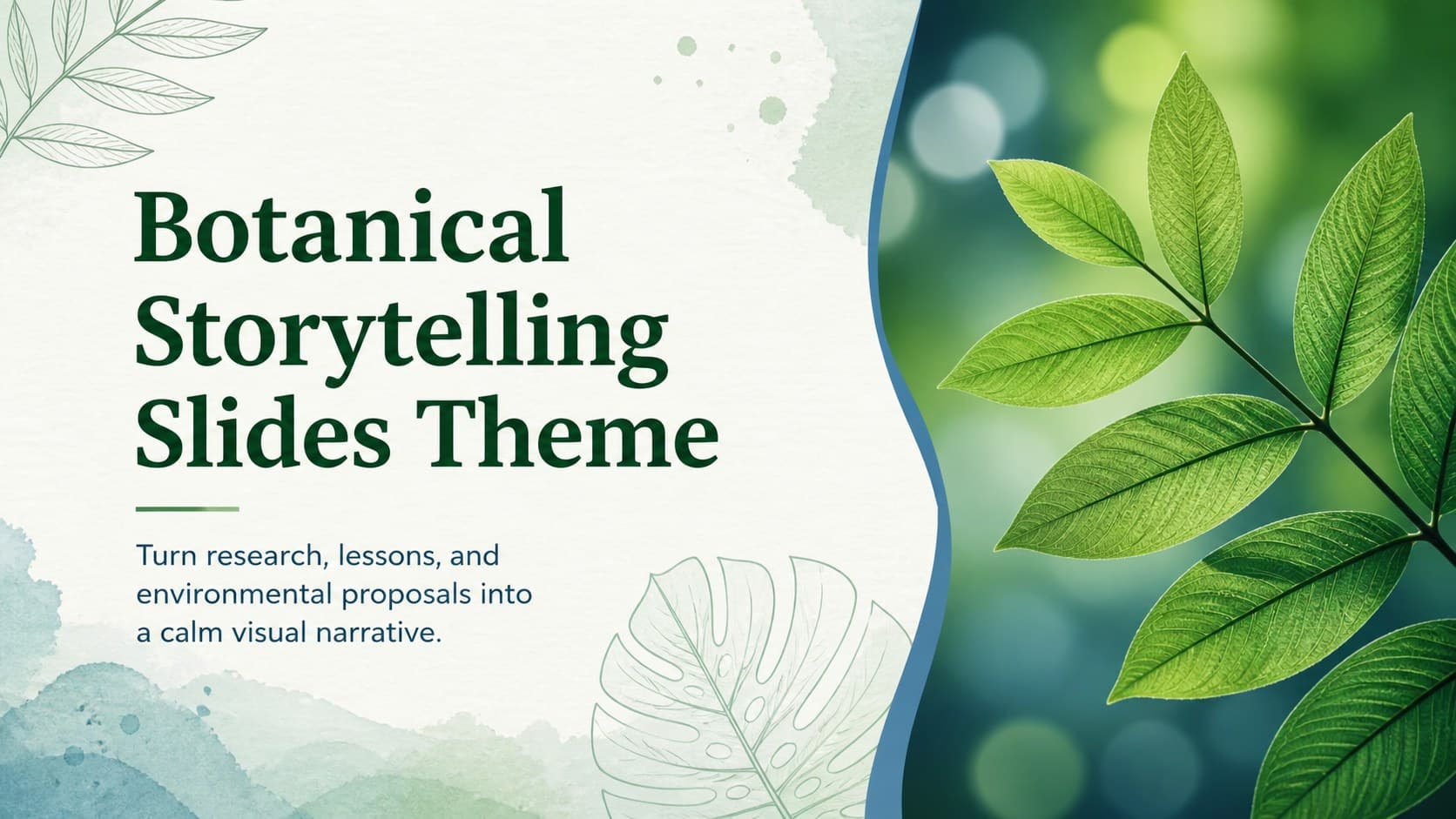 Botanical Storytelling Slides Theme preview