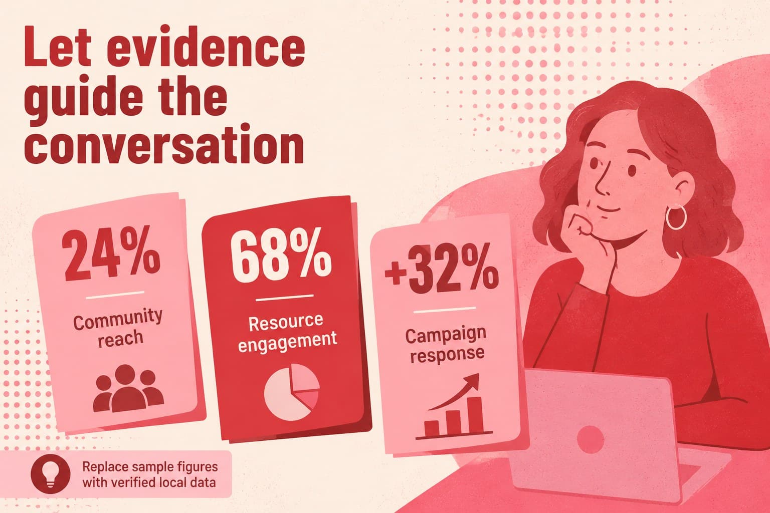 Statistics slide showing editable data cards for a breast cancer awareness campaign.