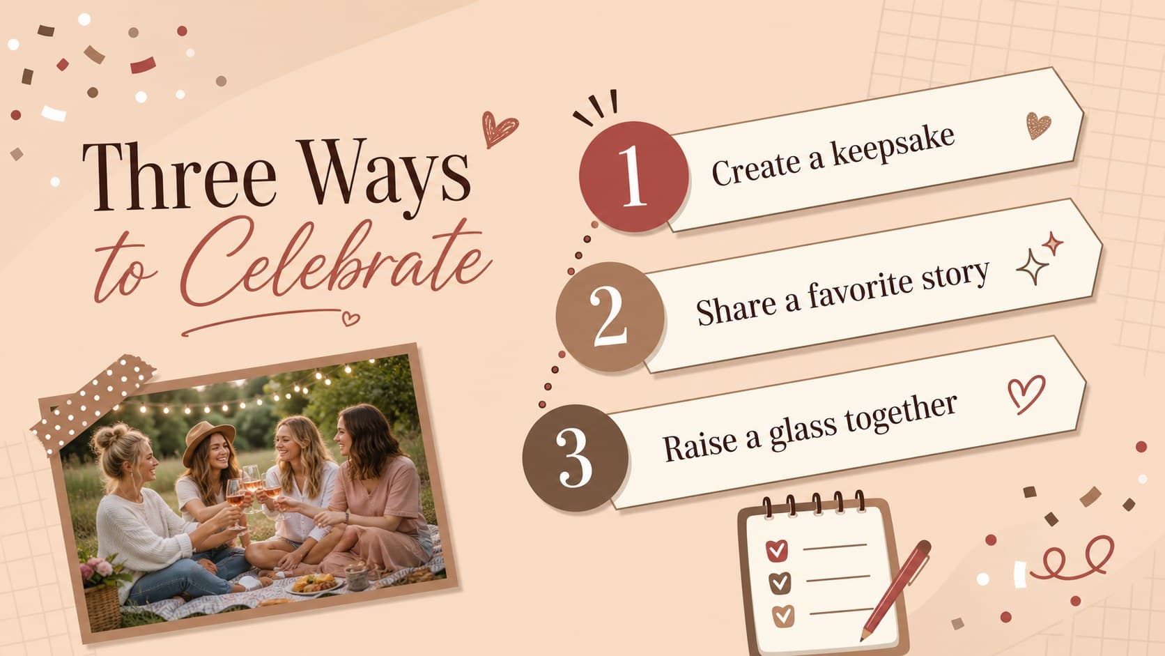 Party activity planner slide with playful prompts for an editable bachelorette itinerary presentation.