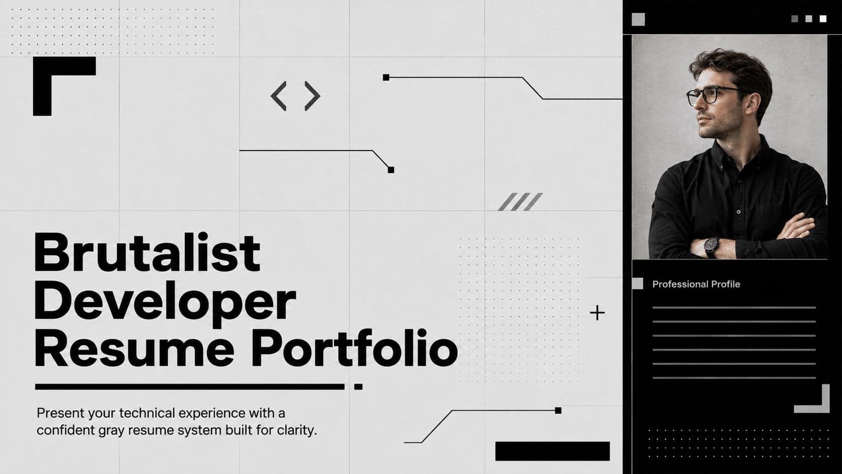 Brutalist Developer Resume Portfolio preview