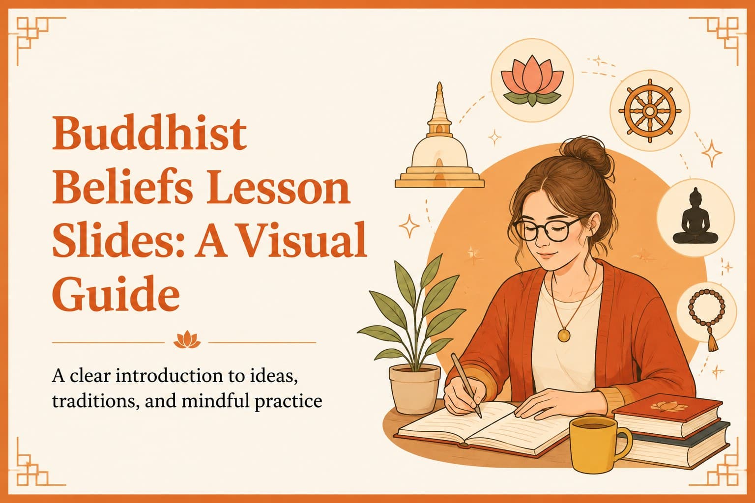 Buddhist Beliefs Lesson Slides: A Visual Guide preview