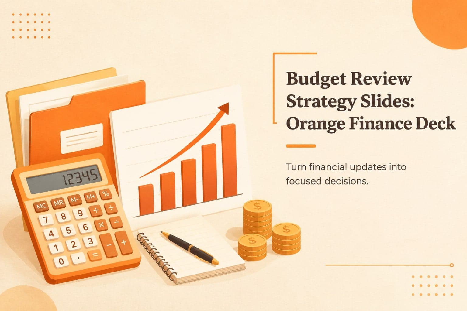 Budget Review Strategy Slides: Orange Finance Deck preview