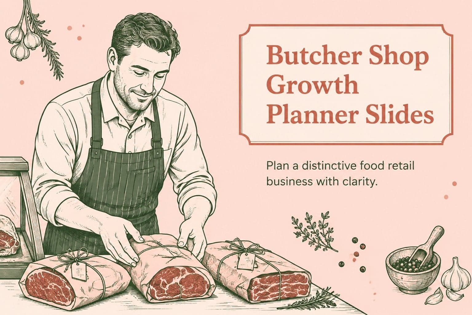 Butcher Shop Growth Planner Slides preview