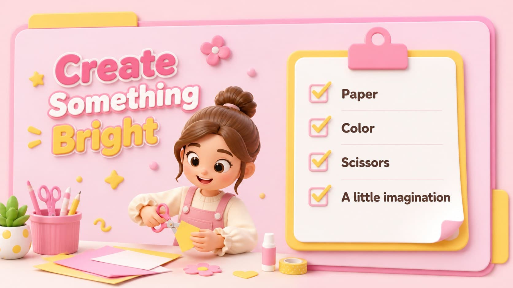 Editable Christmas activity slide presenting a child-friendly holiday craft checklist.