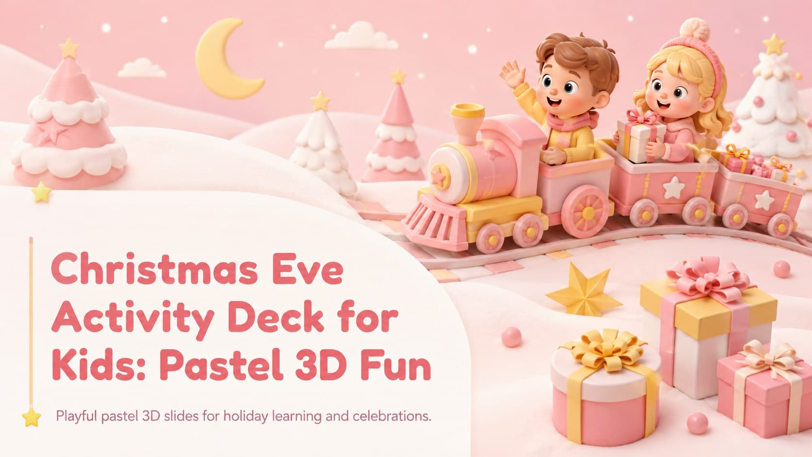 Christmas Eve Activity Deck for Kids: Pastel 3D Fun preview