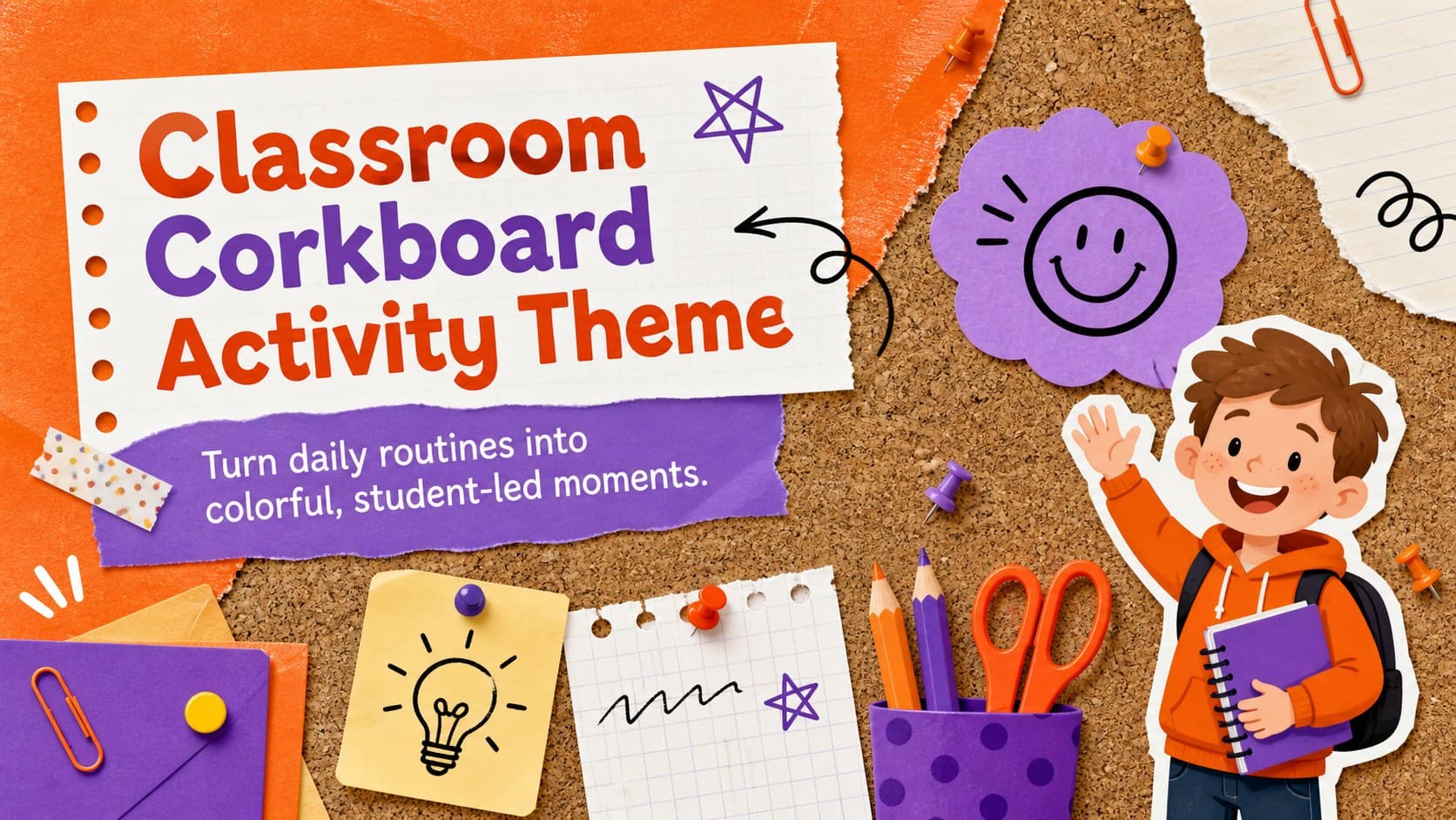 Classroom Corkboard Activity Theme preview