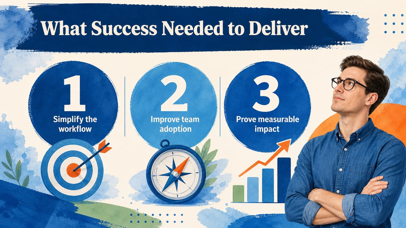 Project goals slide presenting three objectives for a successful client partnership.