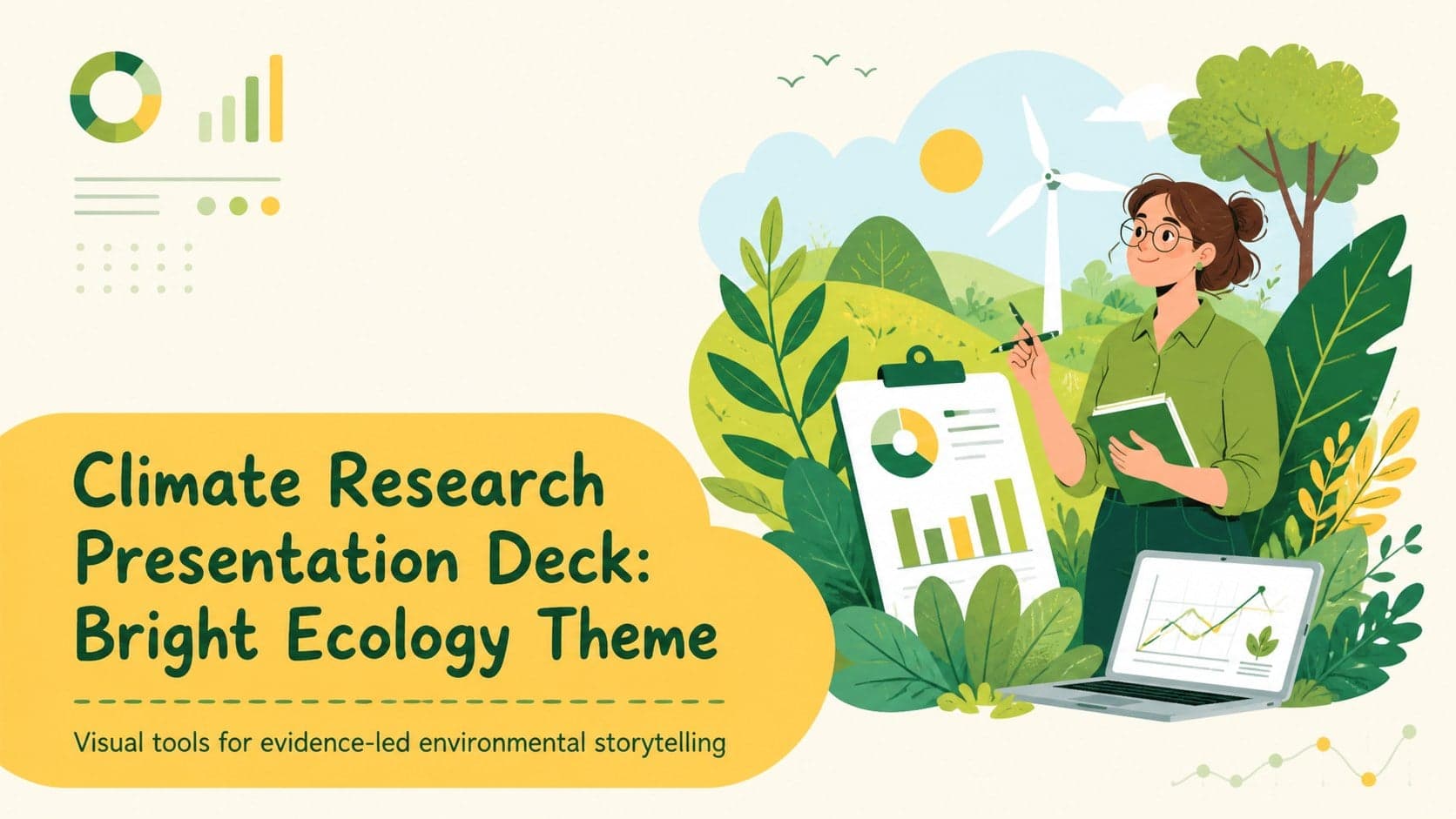 Climate Research Presentation Deck: Bright Ecology Theme preview