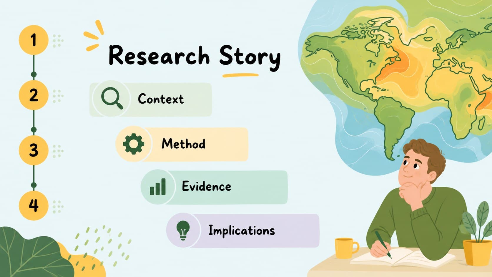 Agenda slide organizing the main sections of an environmental science research presentation.