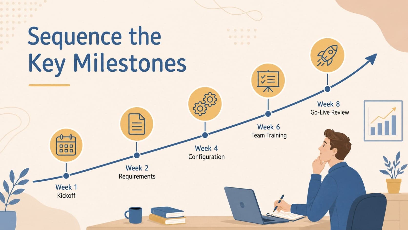 Milestone timeline for a collaborative execution roadmap template.