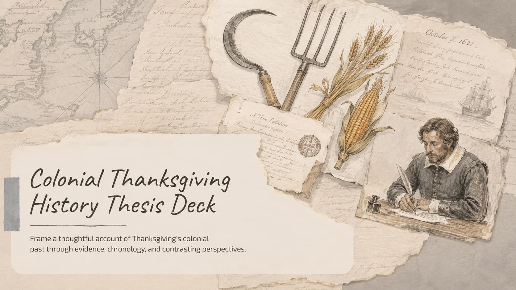 Colonial Thanksgiving History Thesis Deck preview